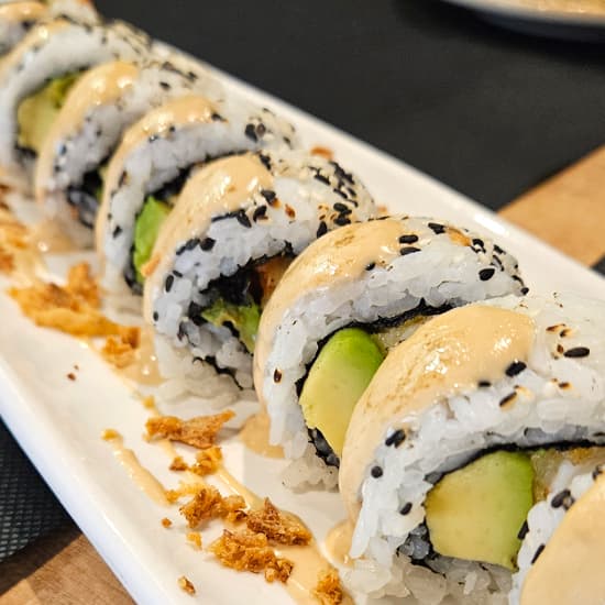 Uramaki de Langostinos en Restaurante Japonés de Somo>